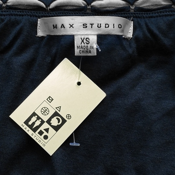 New MAX STUDIO Navy Blue Textured Jersey Skirt XS - Picture 5 of 8